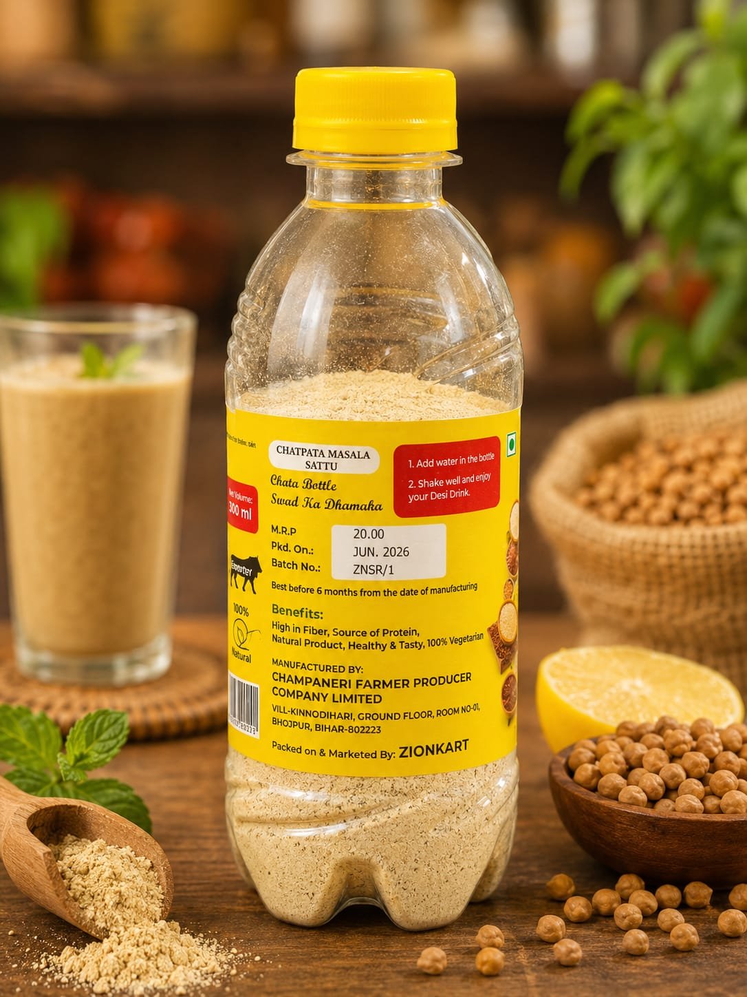 Pre mix chatpata sattu bottle 300ml